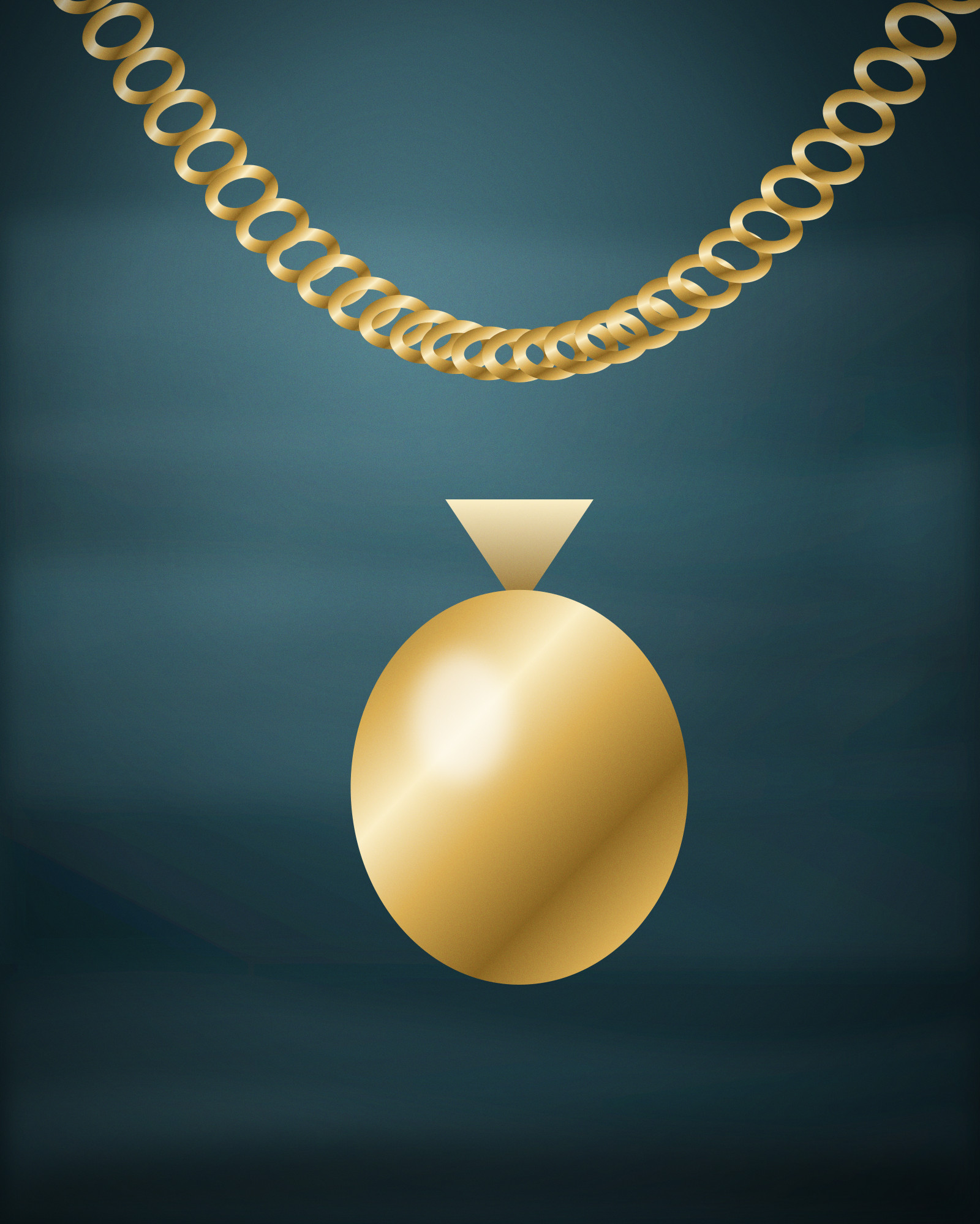 Bar Pendant, in 18k Yellow Gold — detail view (illustration)