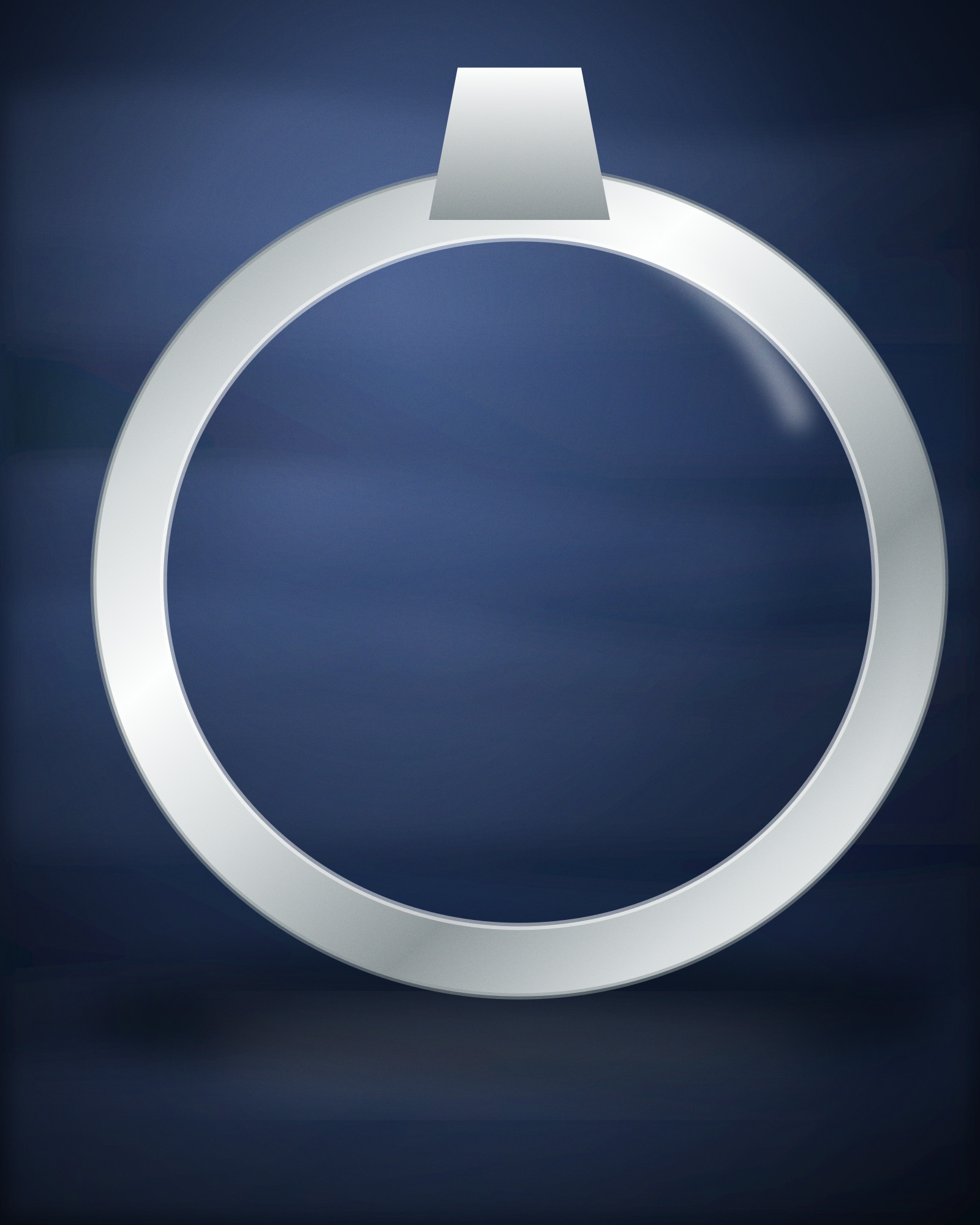 Bevelled Band, in 18k White Gold — detail view (illustration)