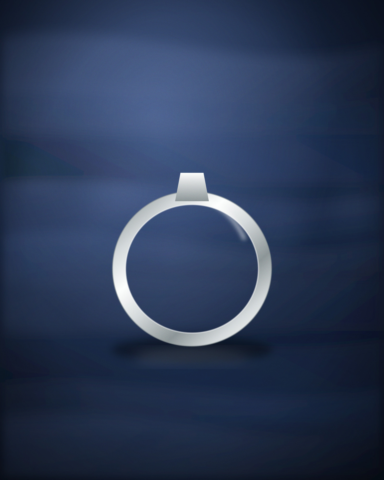 Bevelled Band, in 18k White Gold
