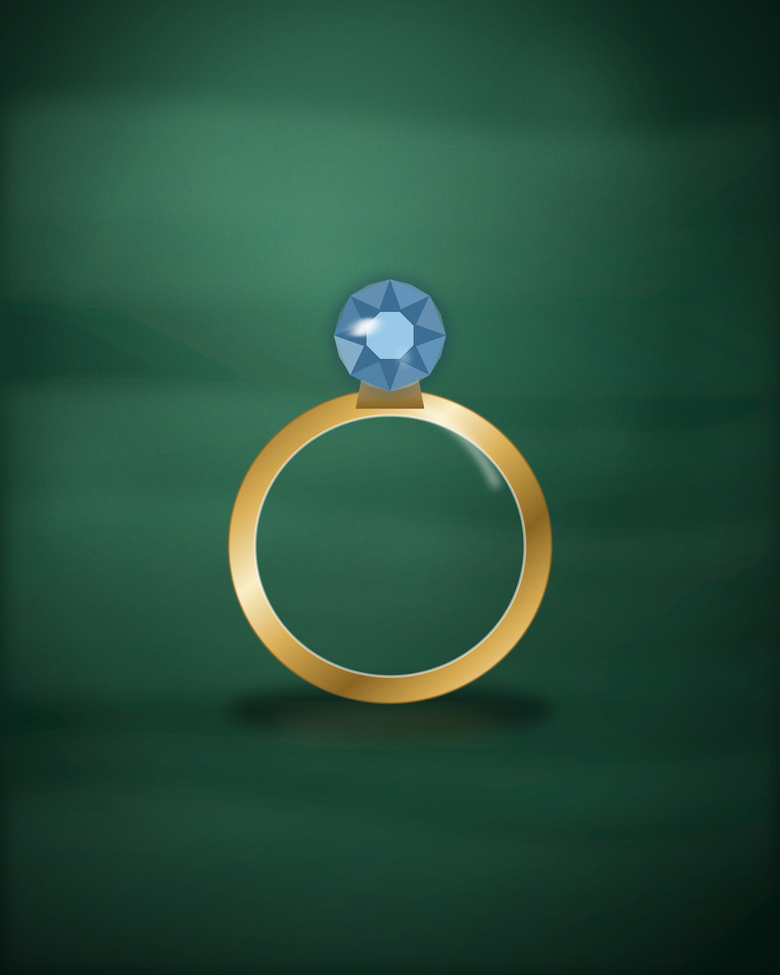 Cabochon Ring, in 18k Yellow Gold with Sapphire
