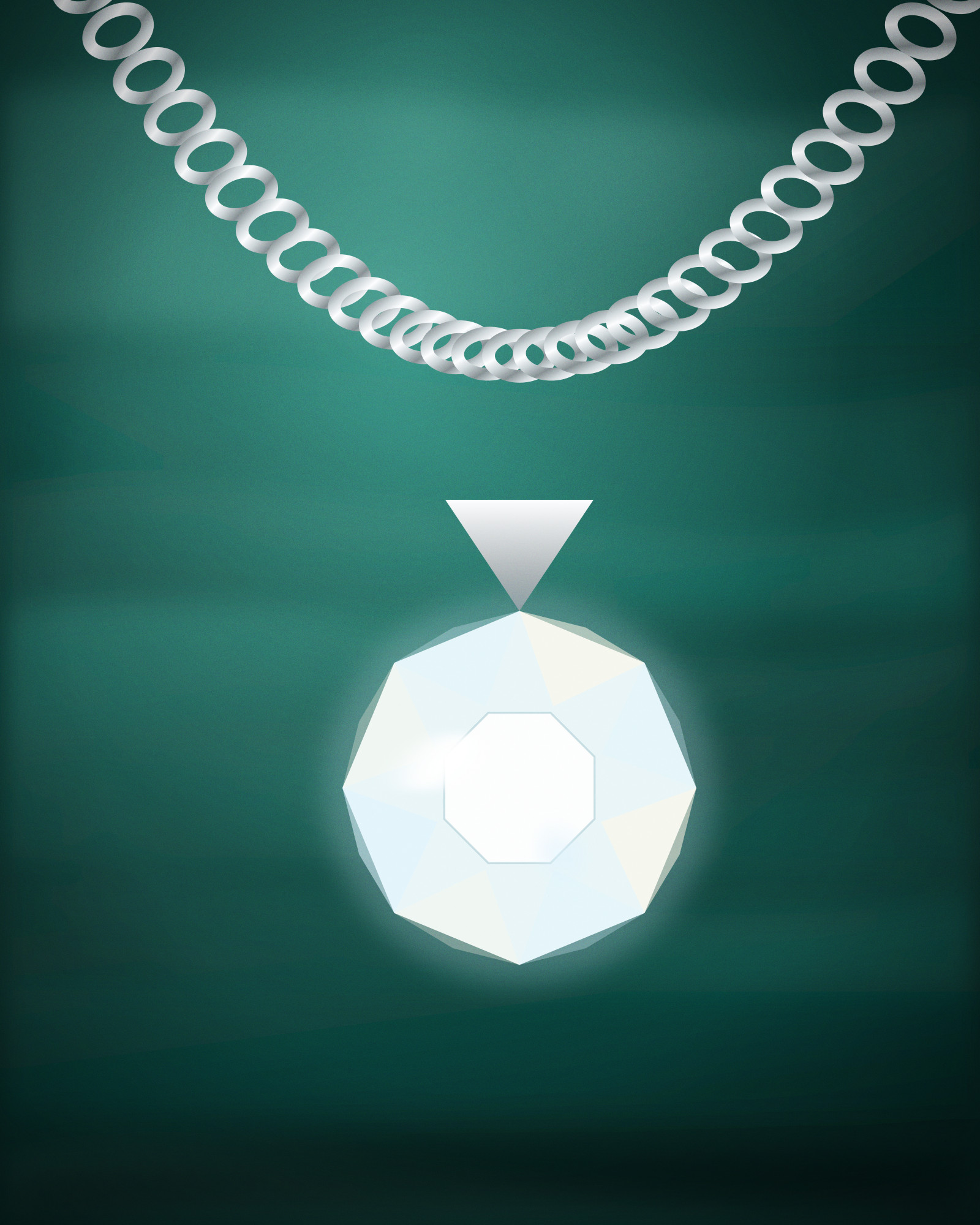 Cluster Pendant, in Platinum with Diamonds — detail view (illustration)