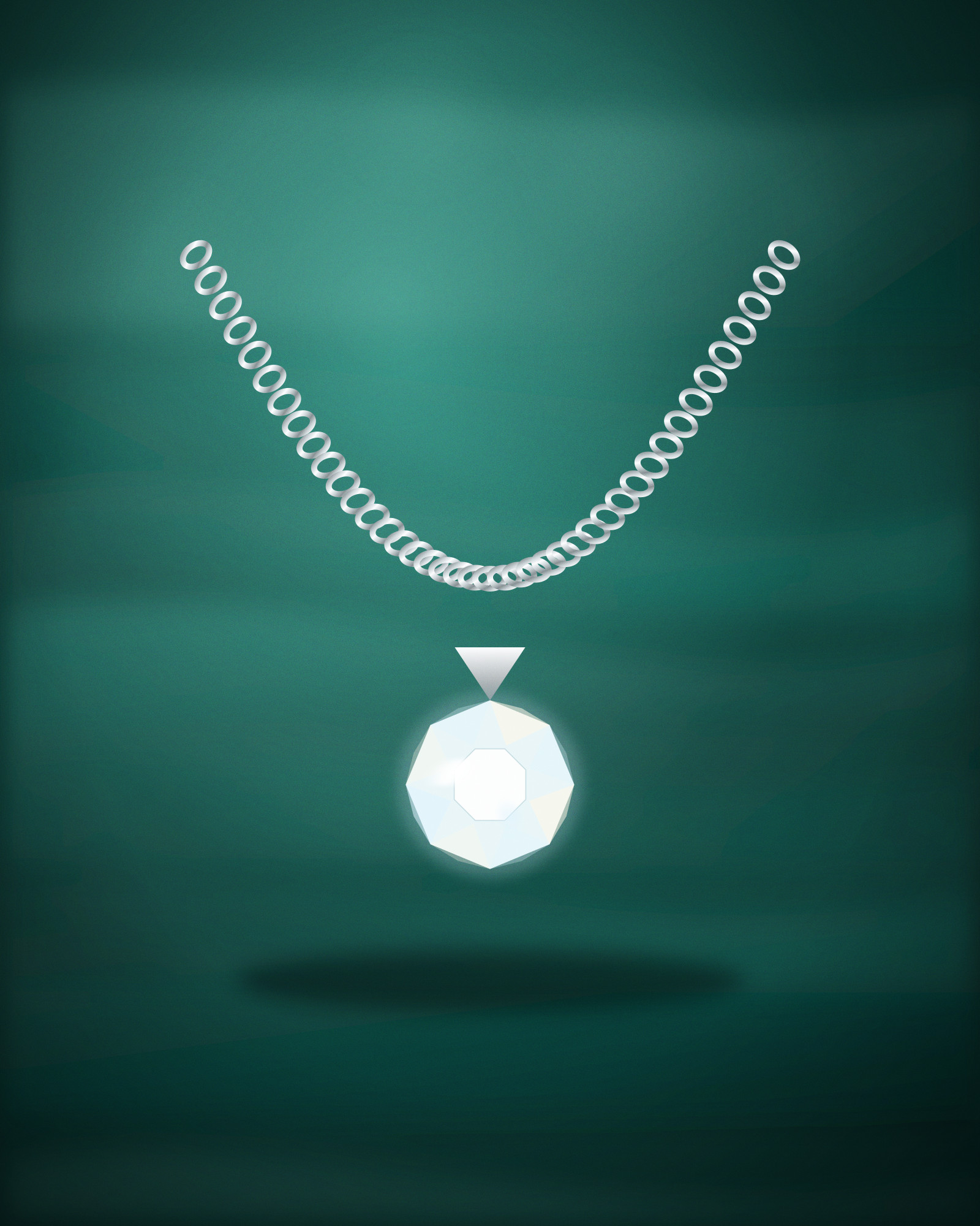 Cluster Pendant, in Platinum with Diamonds