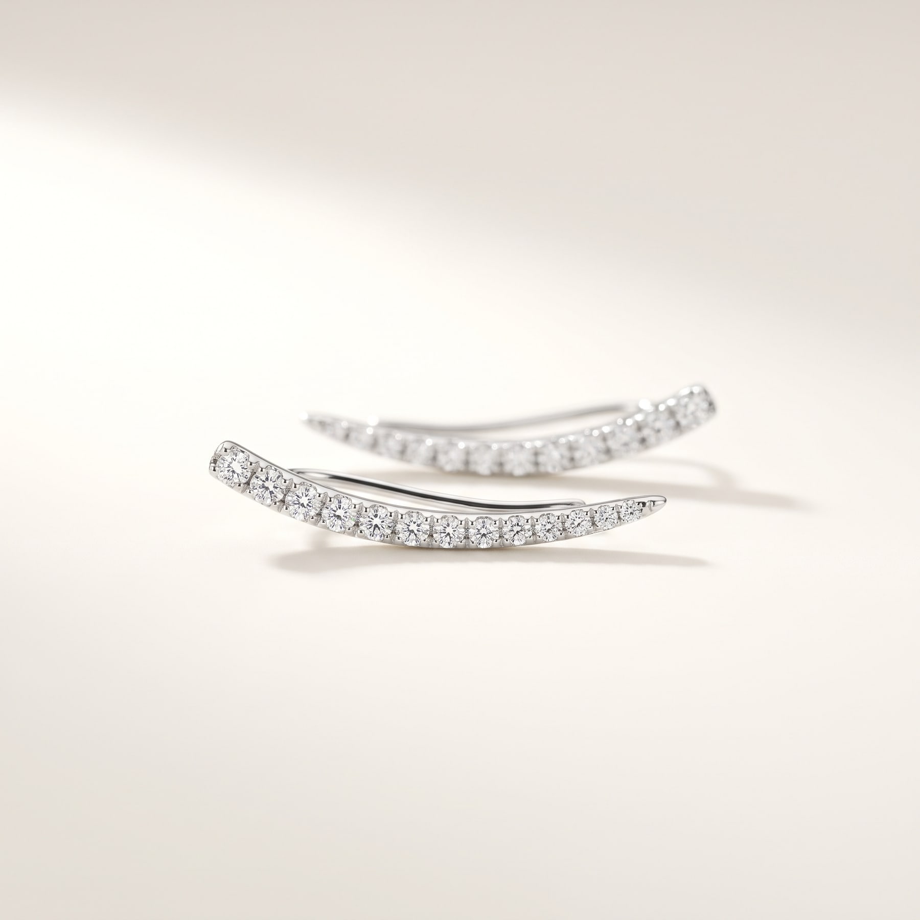 Ear Climbers, in 18k White Gold with Diamonds