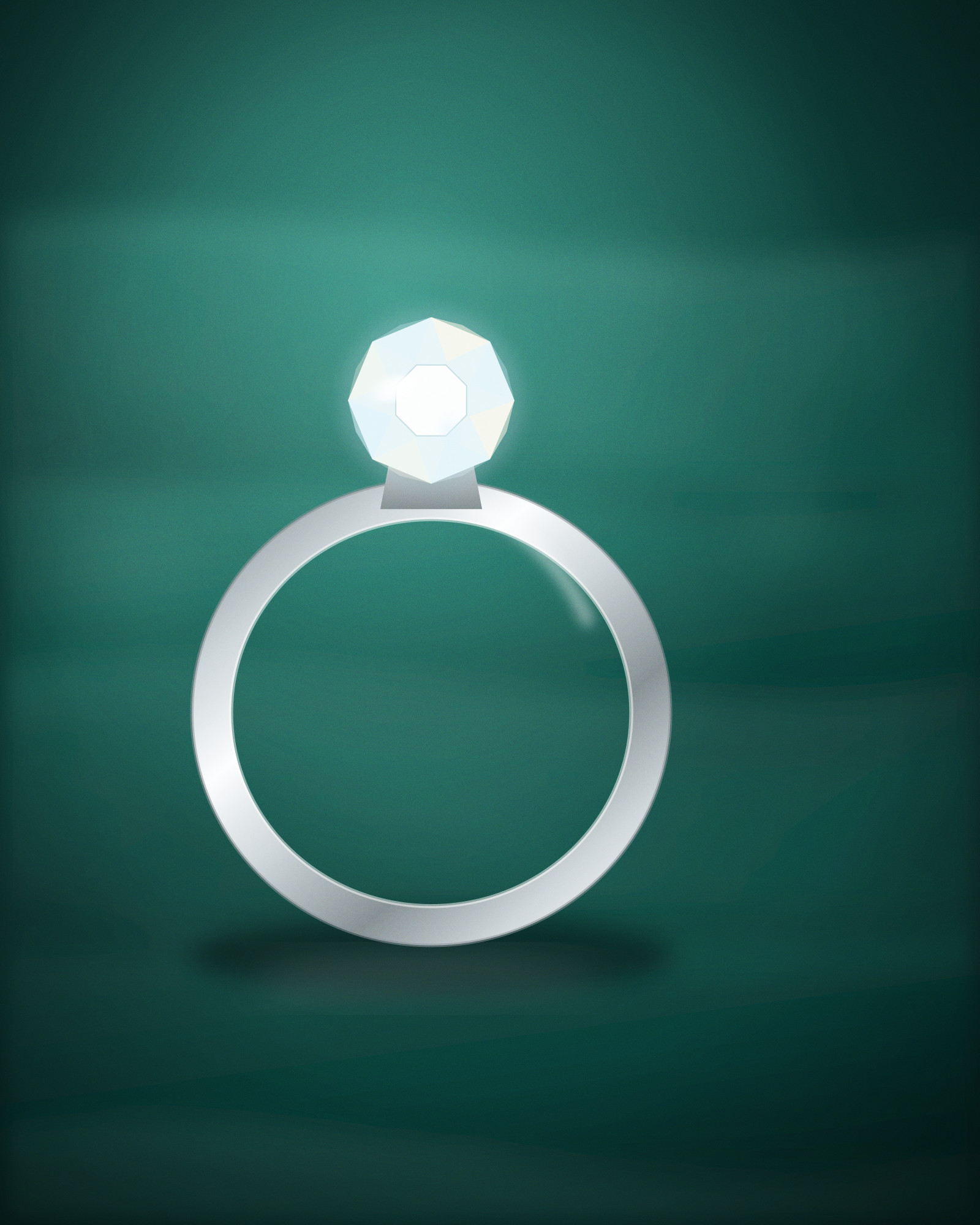Eternity Band, in Platinum with Diamonds — angle view (illustration)