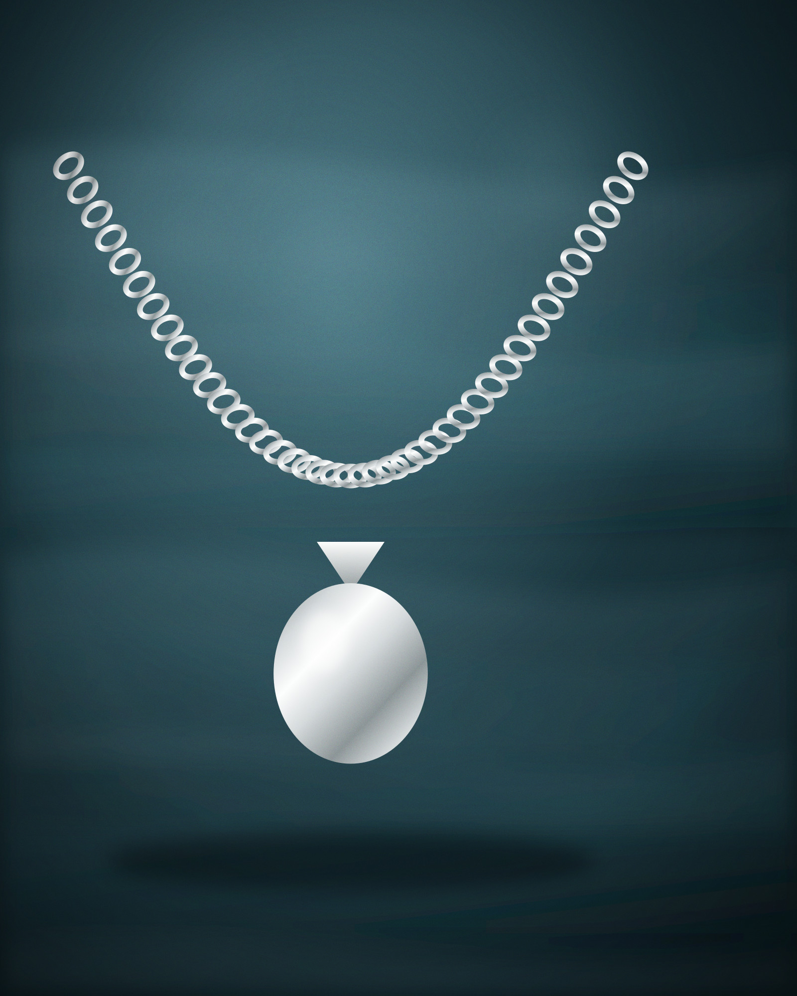 Fine Chain Necklace, in 18k White Gold — angle view (illustration)