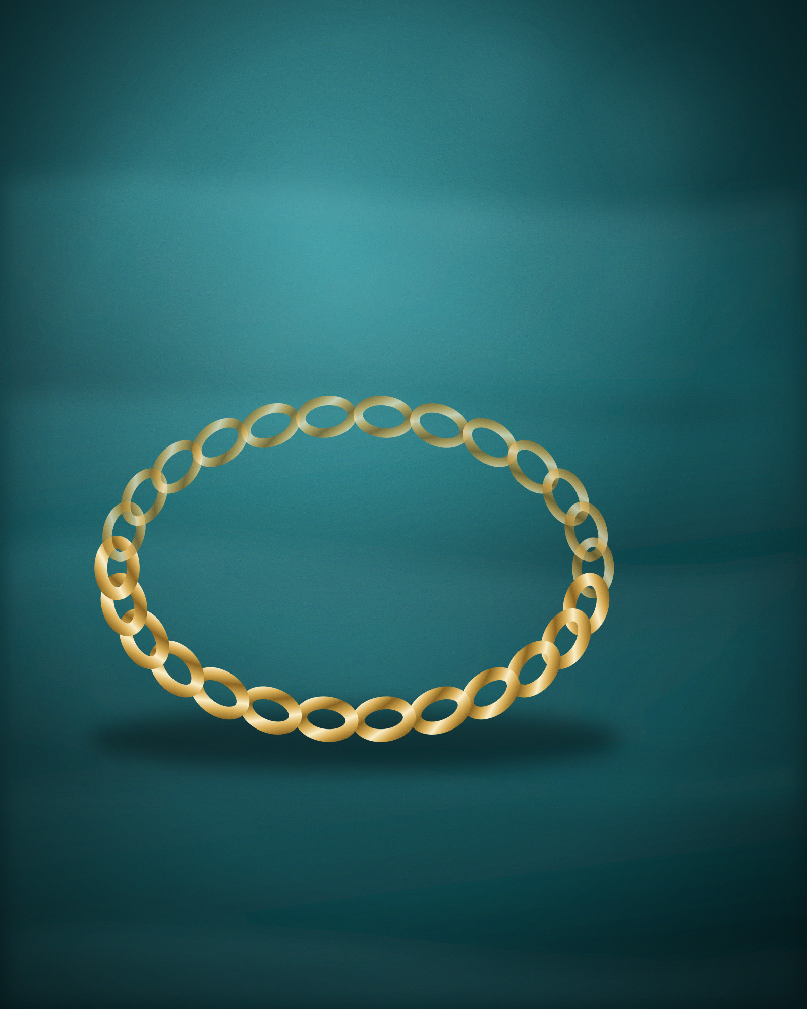 Flat Band Bracelet, in 18k Yellow Gold — angle view (illustration)