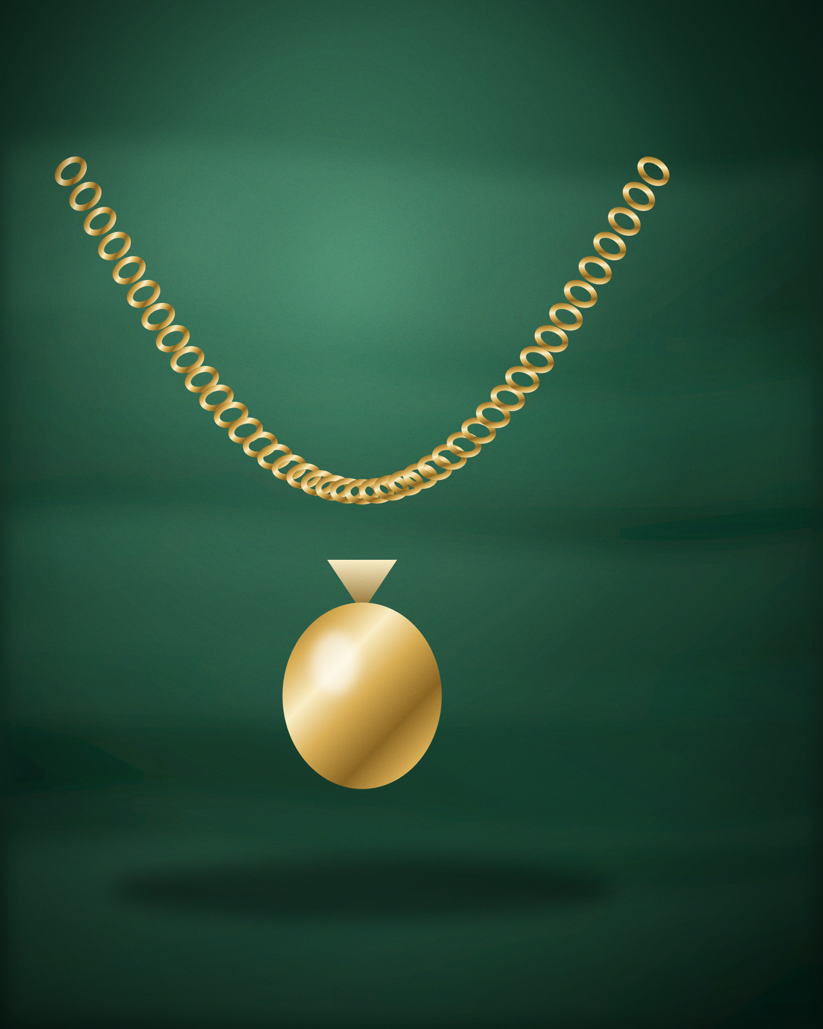 Graduated Link Necklace, in 18k Yellow Gold — angle view (illustration)