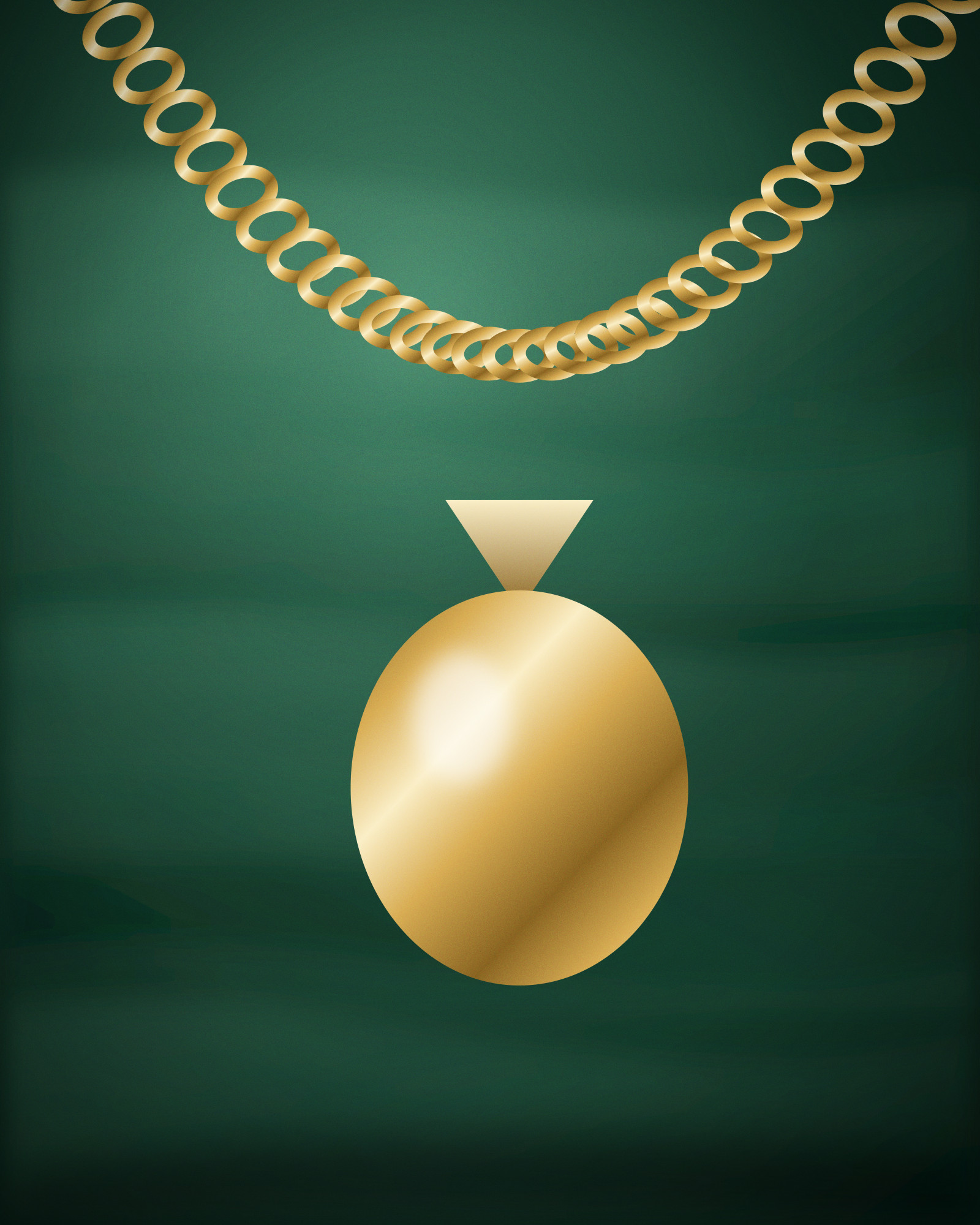 Graduated Link Necklace, in 18k Yellow Gold — detail view (illustration)