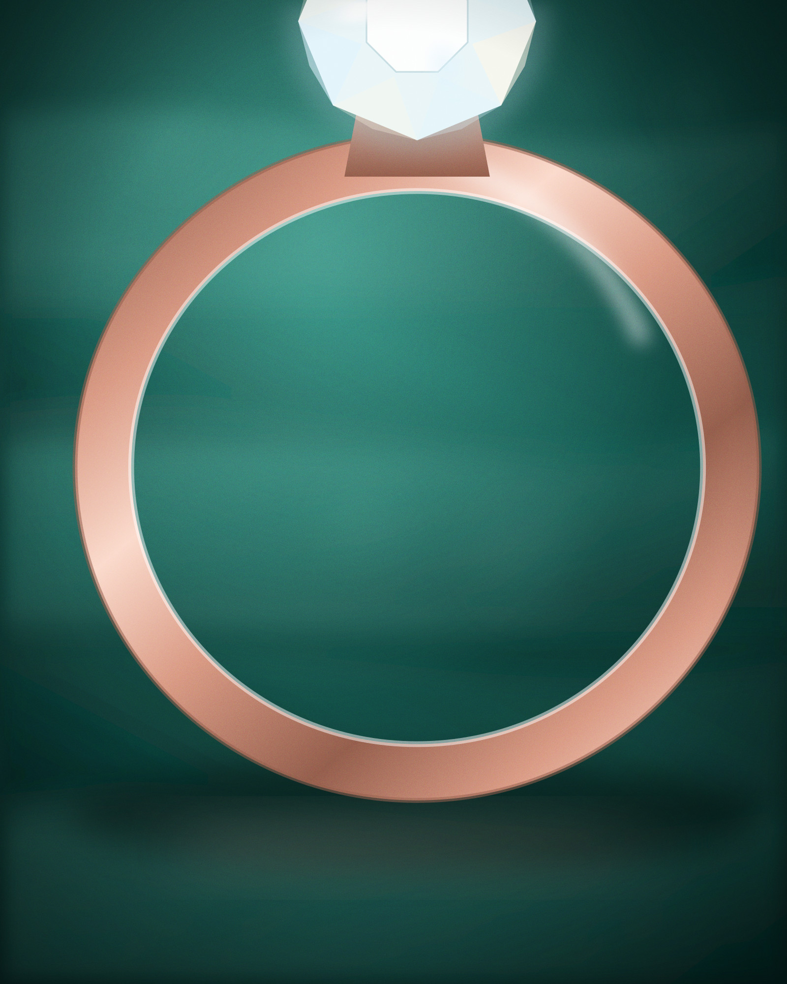 Knot Ring, in 18k Rose Gold with Diamonds — detail view (illustration)