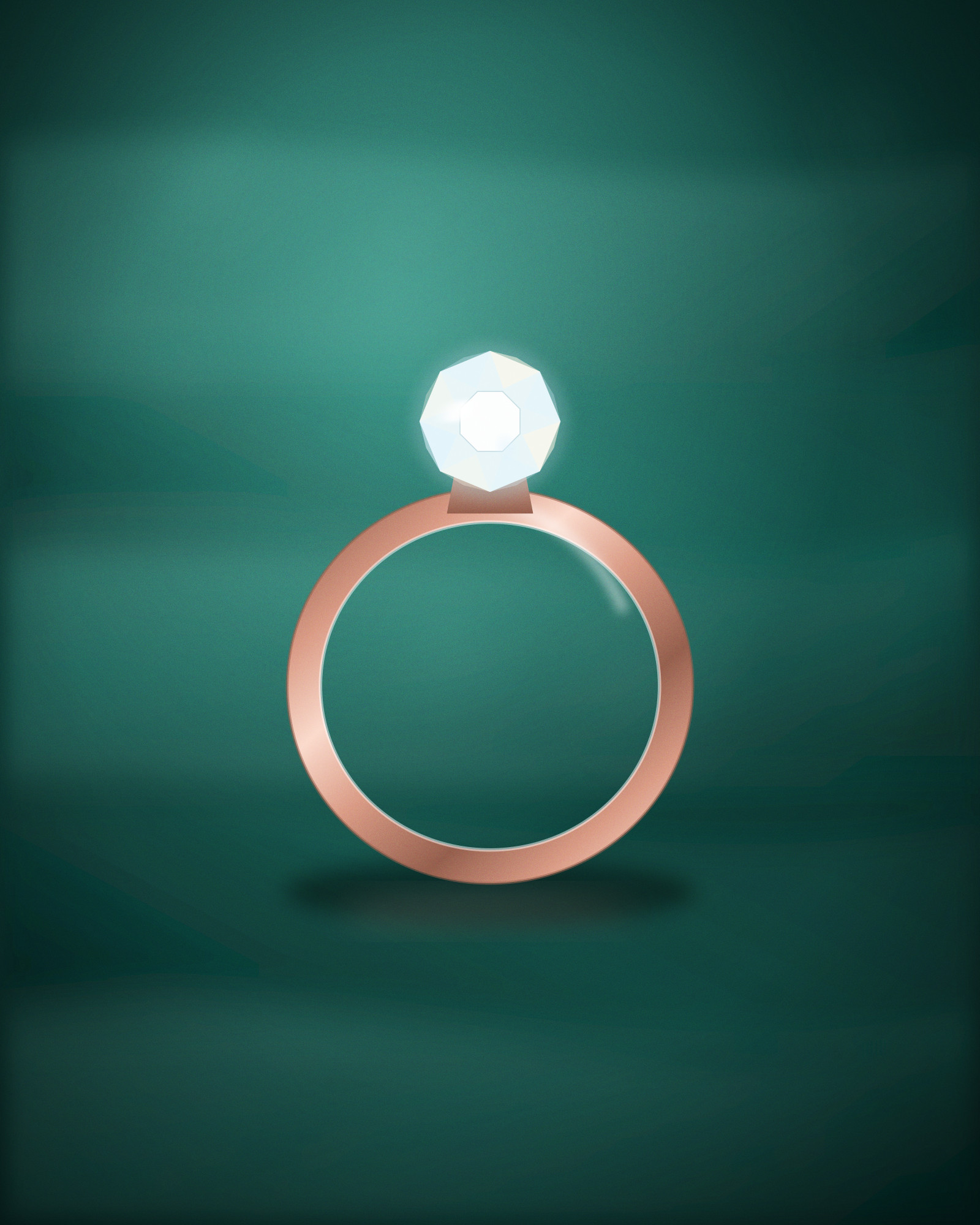 Knot Ring, in 18k Rose Gold with Diamonds