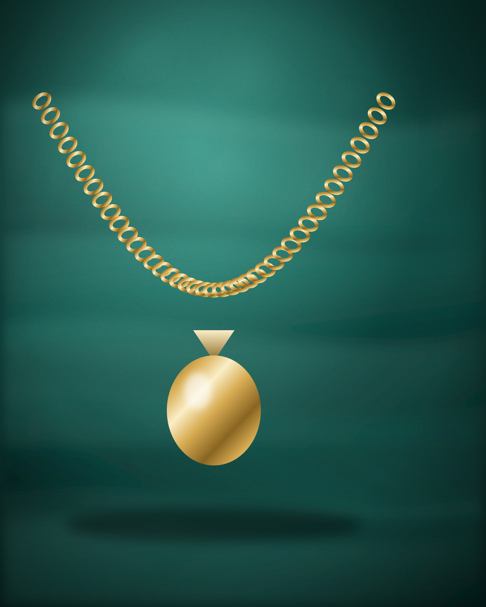 Locket Necklace, in 18k Yellow Gold — angle view (illustration)
