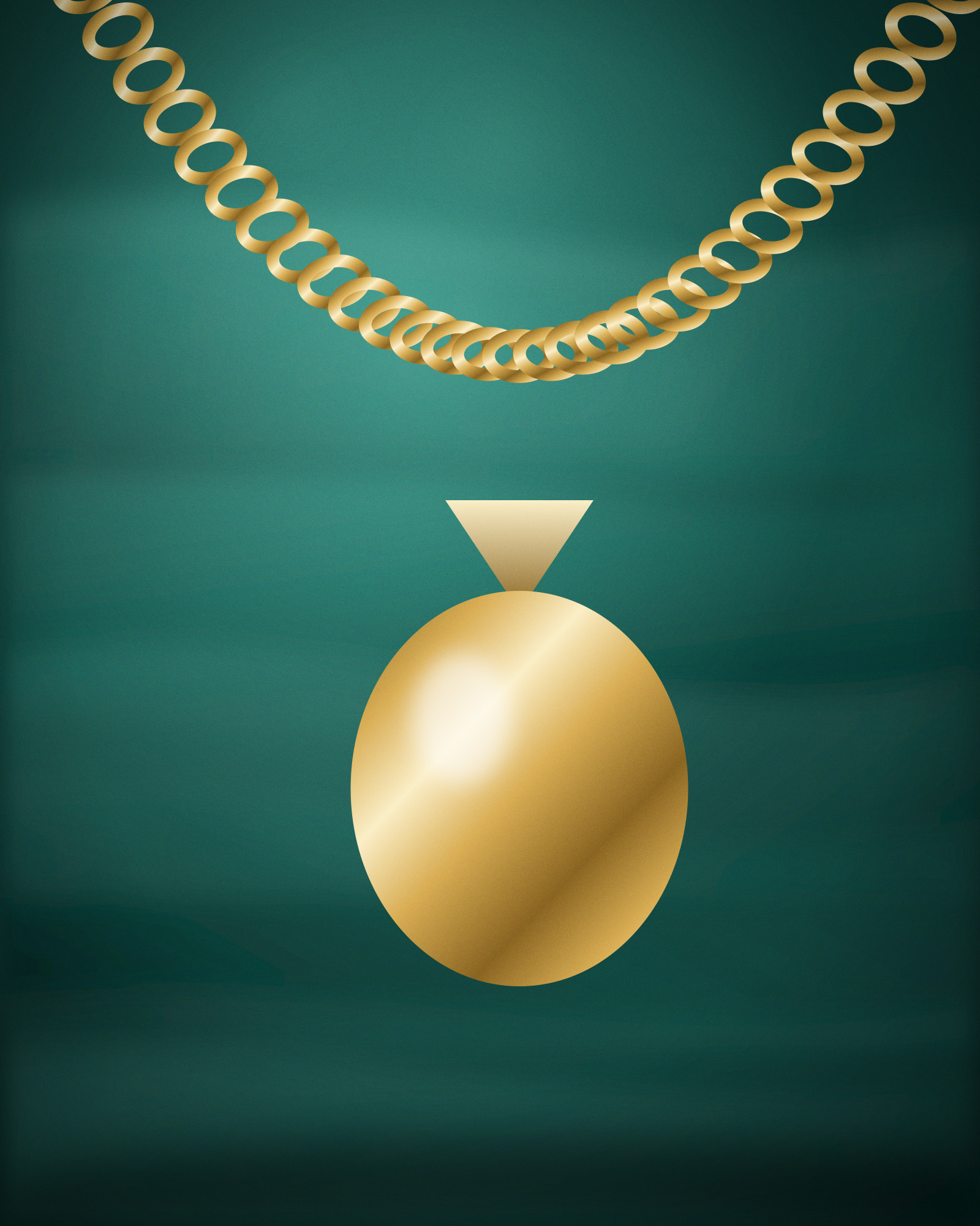 Locket Necklace, in 18k Yellow Gold — detail view (illustration)