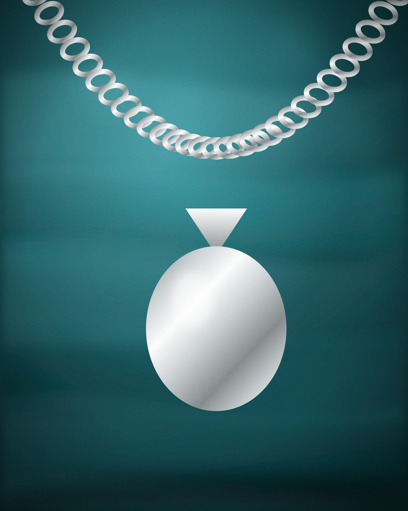Open Heart Pendant, in Sterling Silver — detail view (illustration)