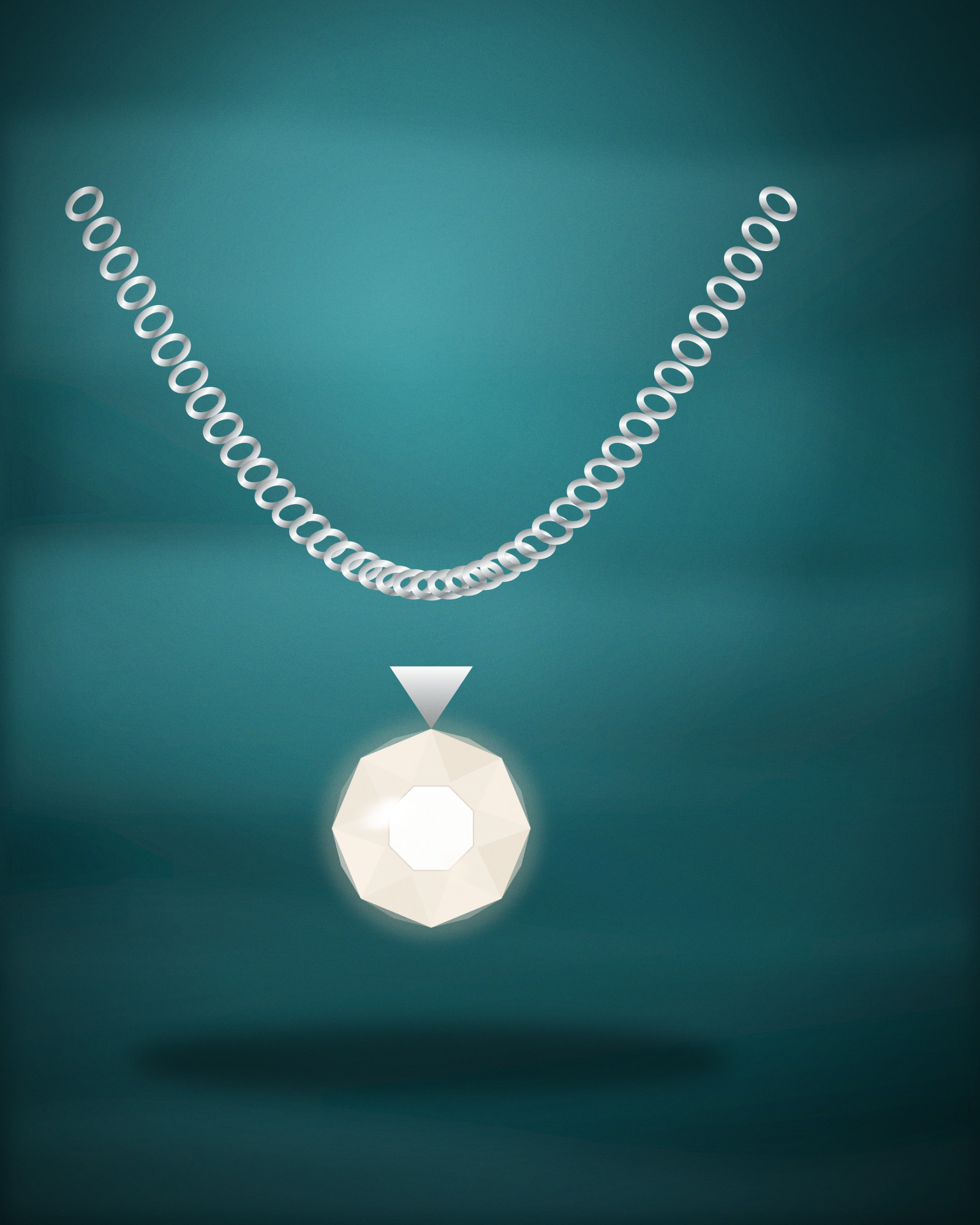 Pearl Strand Necklace, with Freshwater Pearls — angle view (illustration)
