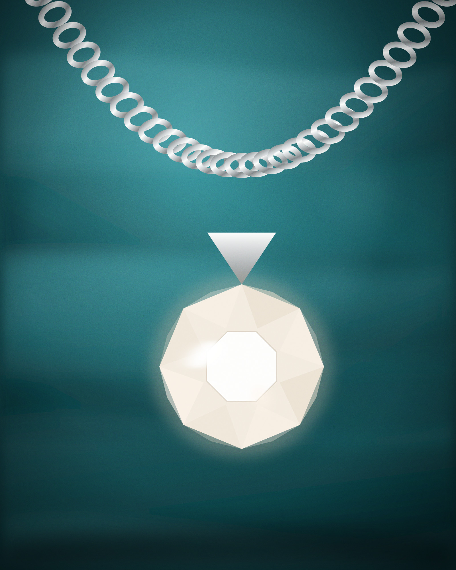 Pearl Strand Necklace, with Freshwater Pearls — detail view (illustration)
