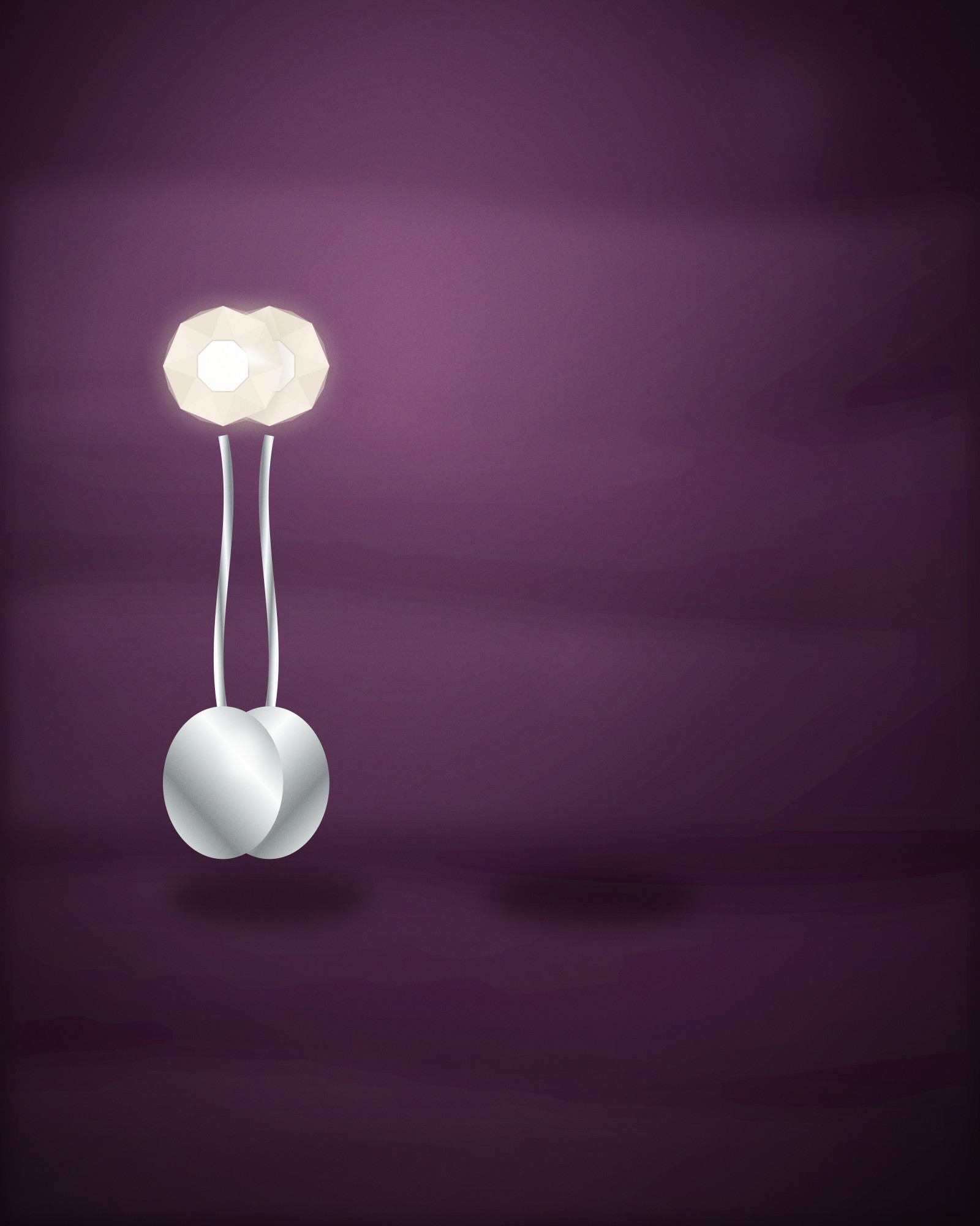 Pearl Stud Earrings, with Freshwater Pearls — angle view (illustration)