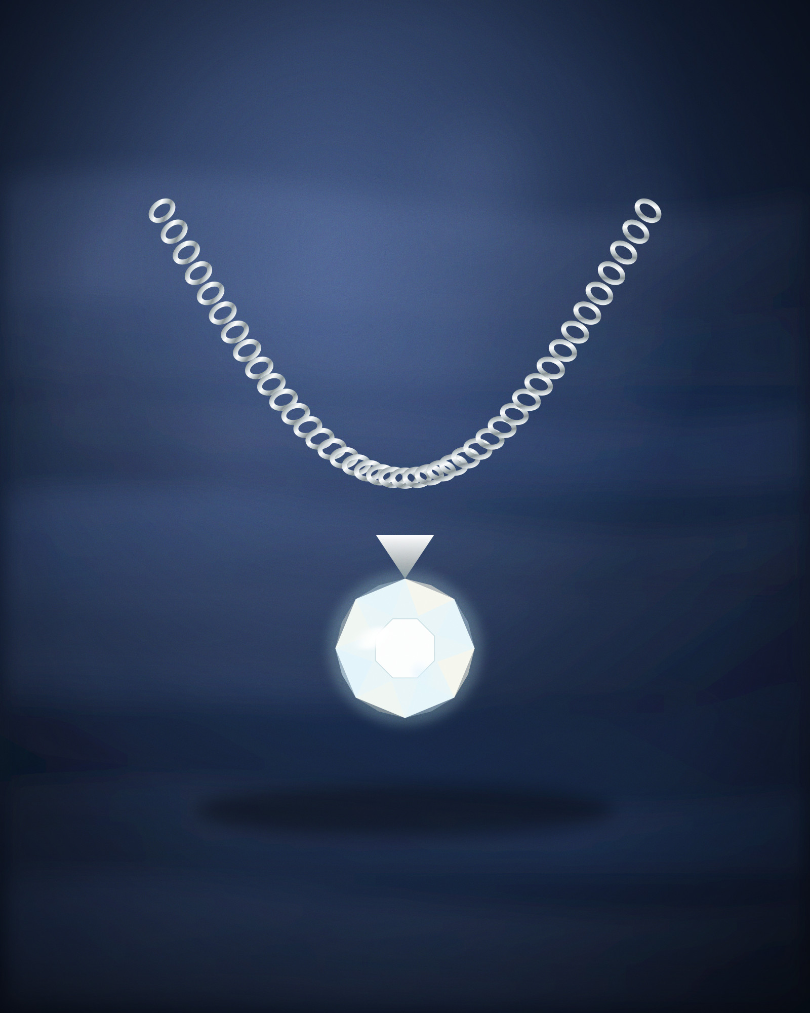Solitaire Pendant, in Platinum with a Diamond