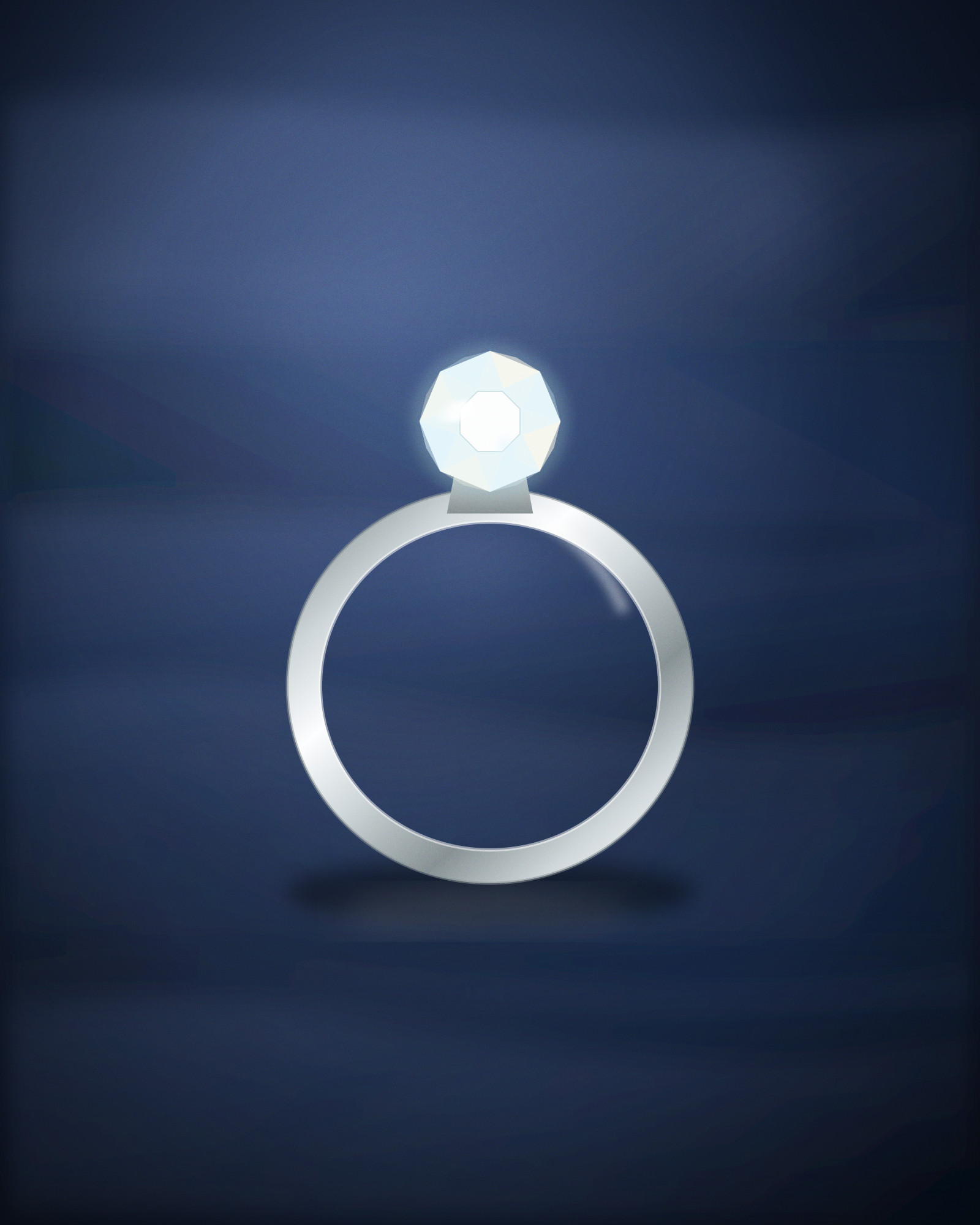 Solitaire Ring, in Platinum with a Brilliant-Cut Diamond