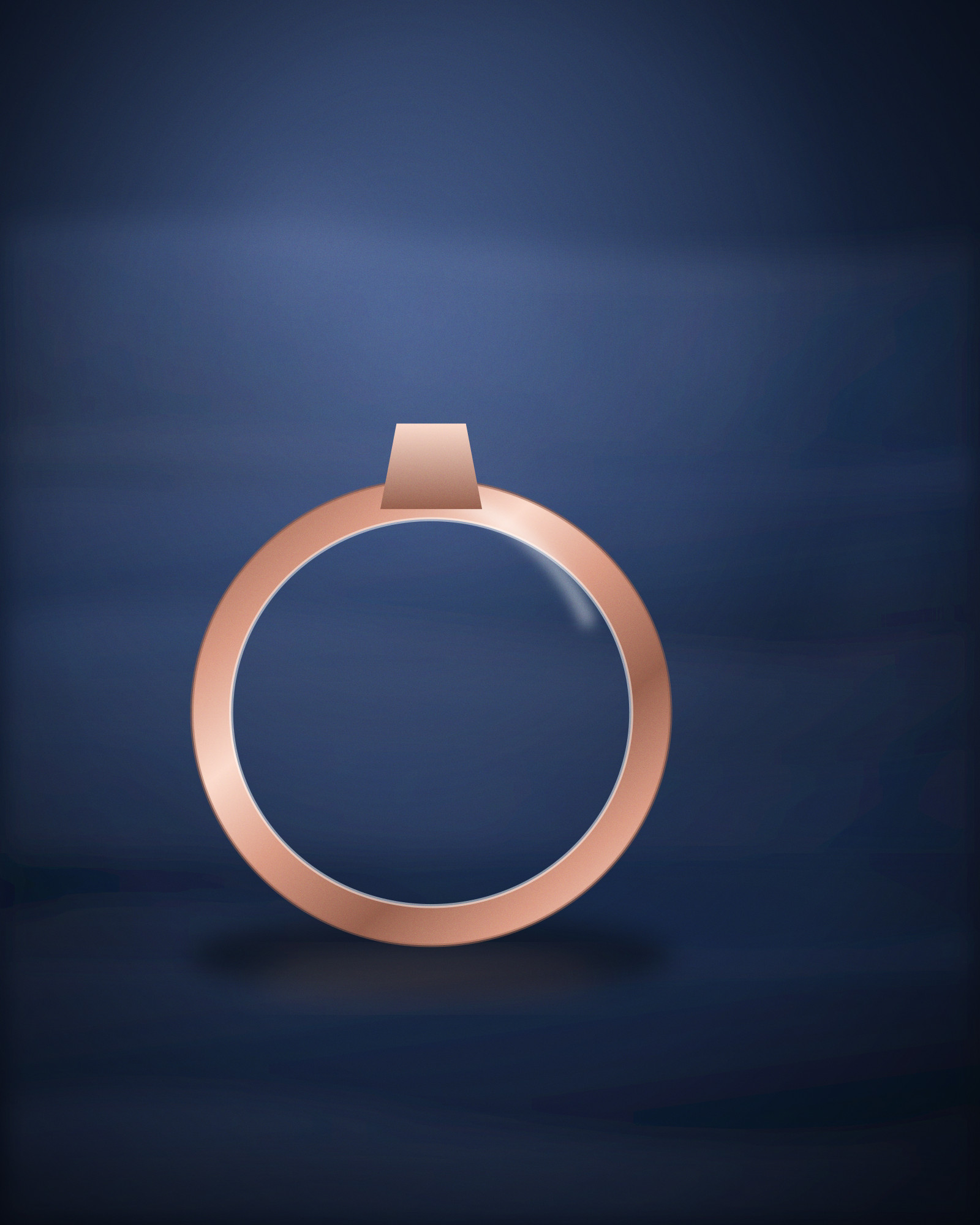 Stacking Ring, in 18k Rose Gold — angle view (illustration)