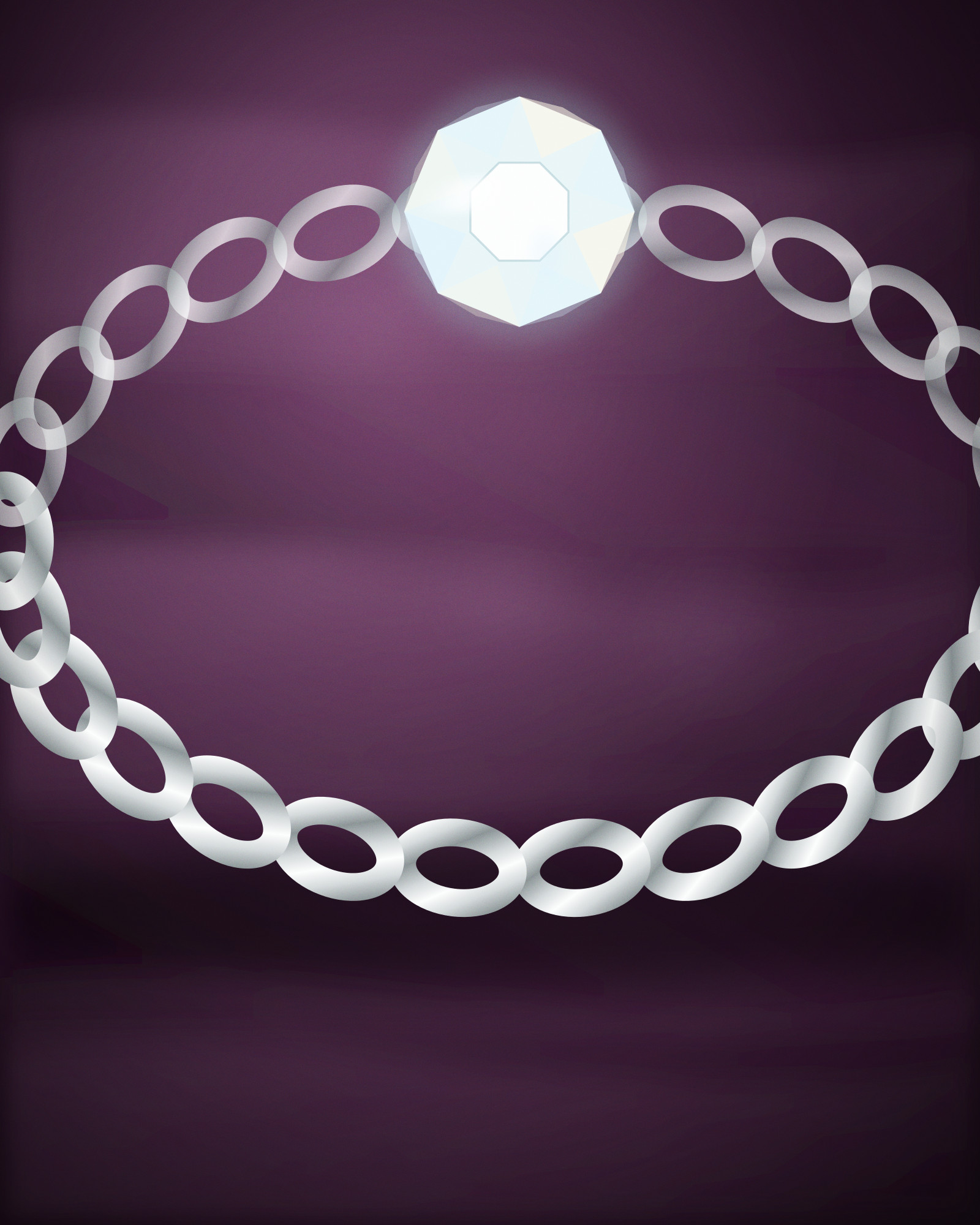 Tennis Bracelet, in 18k White Gold with Diamonds — detail view (illustration)
