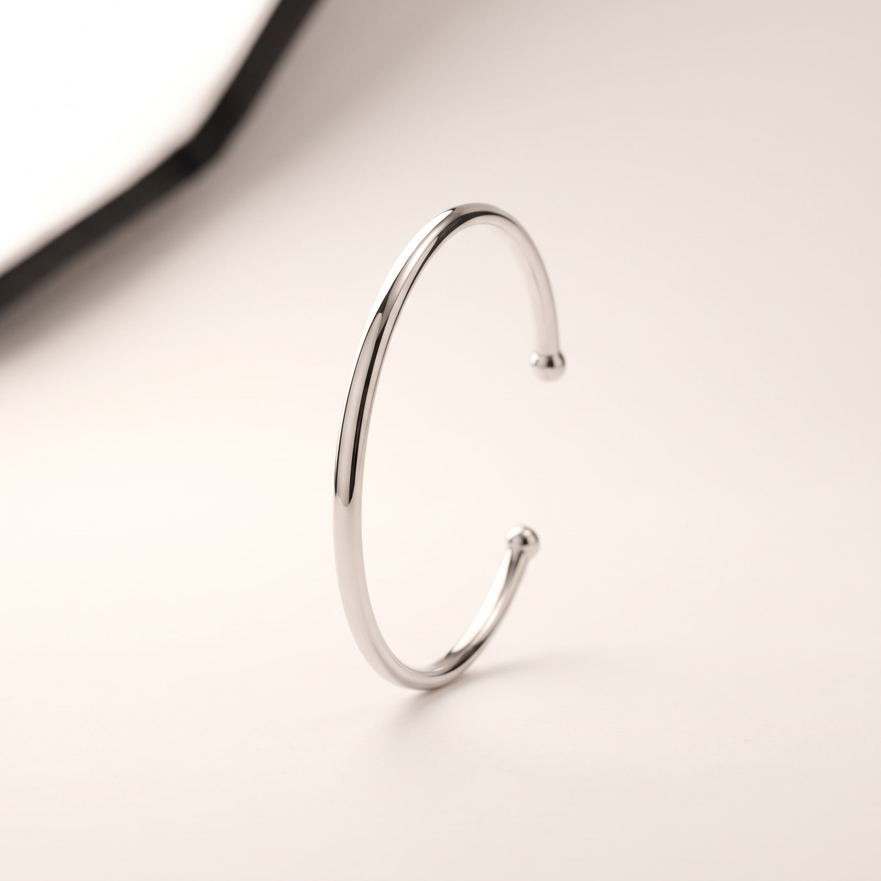 Torque Bangle, in 18k White Gold